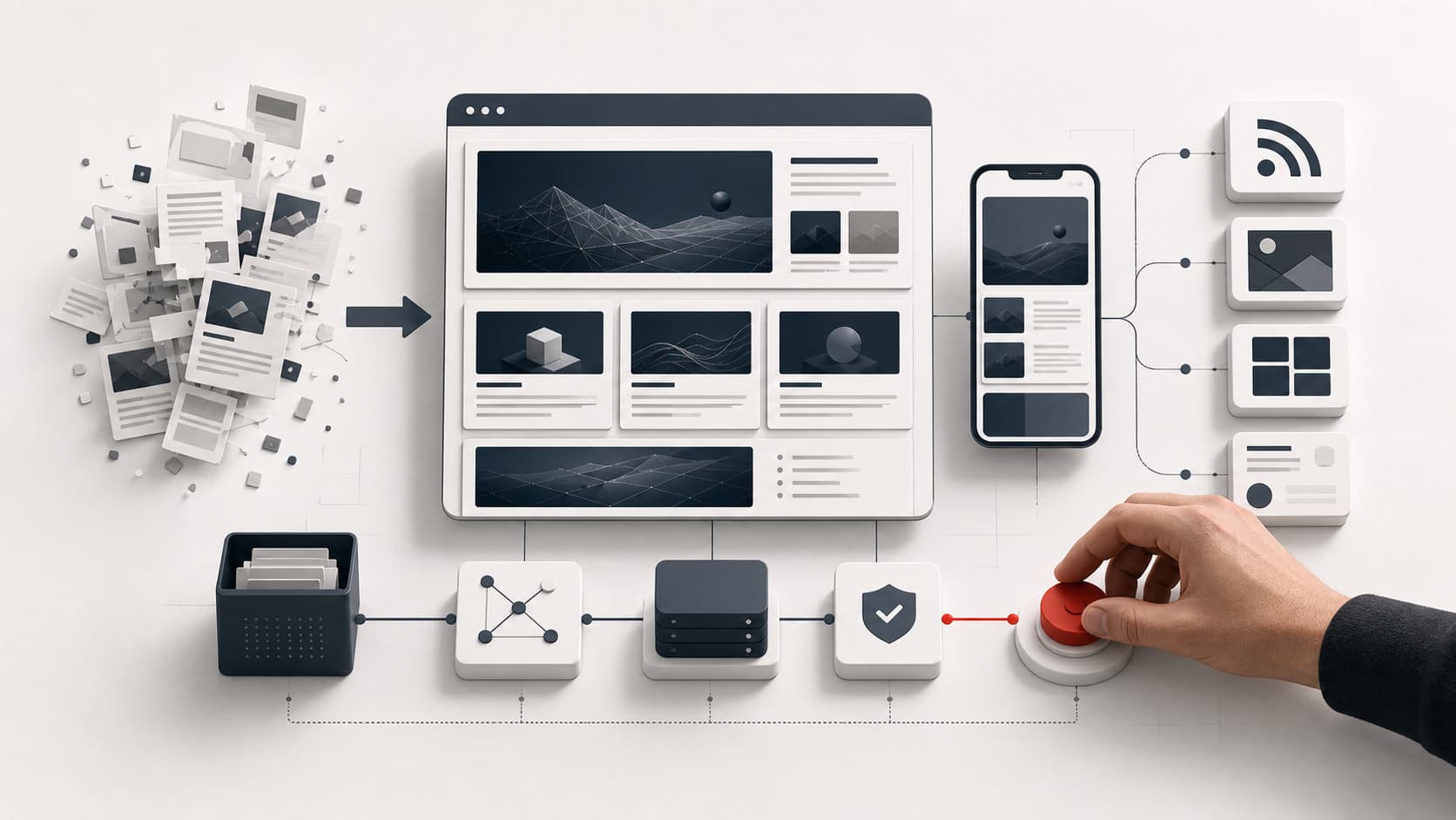 Aus verstreuten Inhalten entsteht ein verbundenes digitales Magazin für Desktop, Smartphone und RSS.